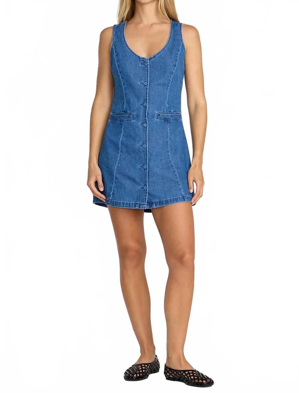 NEW RVCA lainey mini dress in crystal blue